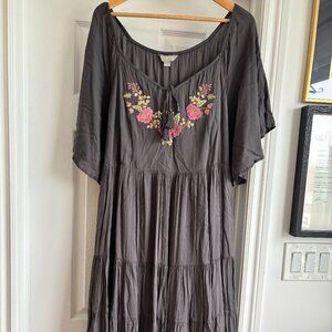 Charcoal Grey Cotton Summer Dress